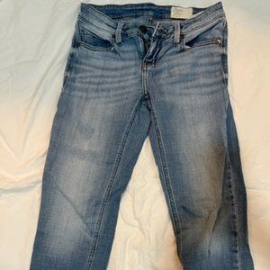 Cosmic Blue light colored jeans, girlfriend style size 25 waist